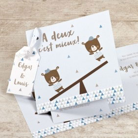 faire part naissance jumeaux
