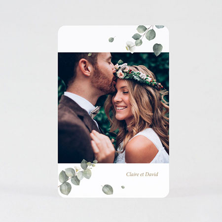carte remerciement mariage eucalyptus 